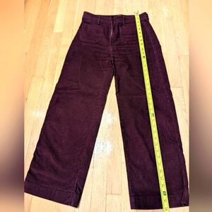 Gap Burgundy Corduroy Pants High Rise Wide Leg Size 2